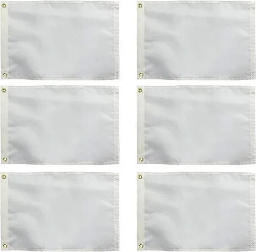 Vista 13 de Bandera negra sólida en blanco personalizable de 12 x 18 pulgadas, haz tu propia pancarta personalizada para decorar nailon resistente al aire