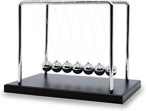 Vista 7 de Newtons Cradle Balance Balls, Swinging Balls with Black Base, Science Physics Accessories for Adults, Calm Down Fidgets Kit, Desk Ornament for