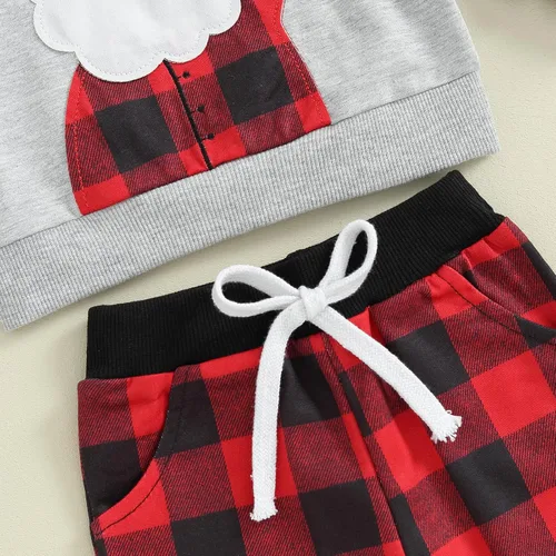 Vista 6 de Conjunto de ropa para bebé recién nacido, sudadera de manga larga y pantalones, para otoño e invierno, 2
