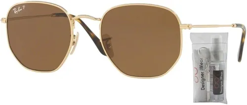 Vista 2 de Ray-Ban RB3548N HEXAGONAL Sunglasses For Men For Women + BUNDLE with Designer iWear Complimentary Eyewear Care Kit