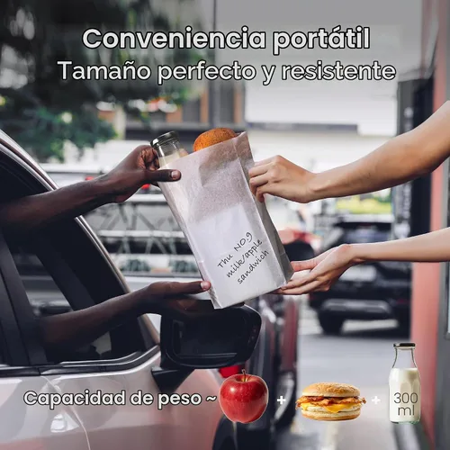 Vista 5 de Fit Meal Prep Paquete de 125 bolsas de papel encerado de 4 libras, biodegradable, resistente a la grasa, para aperitivos, galletas, sándwich