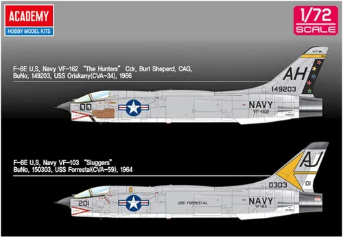 Vista 5 de Academy Hobby Model Kits Avión a escala : Kits de aviones y jets, 1/72 F-8E VF-162 Los cazadores