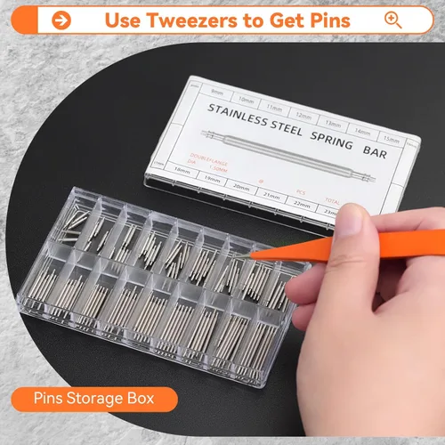 Vista 14 de Ohuhu - Kit de reparación de reloj, 192 piezas mejoradas de alta resistencia para extracción de eslabones de reloj, kit de herramientas de repuesto