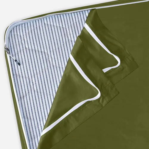 Vista 18 de Twin Zip Sheet 39x75-3 Piece Full Size Zipper Fitted Sheet - 1 Base & 2 Top Sheet - 1200TC 100% Cotton Breathable & Cooling - Fits 15" Deep Pockets