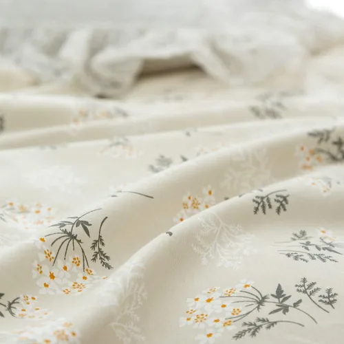 Vista 6 de Juego de ropa de cama de algodón de 3 piezas Twin - Funda nórdica floral reversible con cierre de cremallera 0412AB
