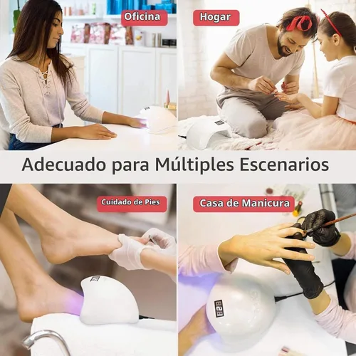 Vista 6 de Lámpara LED de uñas, secador de uñas de gel de 48 W, secado de esmalte de uñas, luz LED UV con 4 temporizadores, sensor automático, pantalla LCD