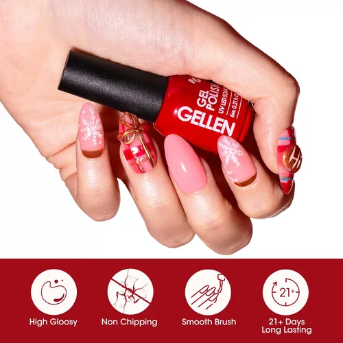 Vista 3 de Gellen - Juego de esmaltes de uñas de gel en 6 colores bonitos de la serie pastel, suaves, para decoración de uñas y manicura en casa de larga