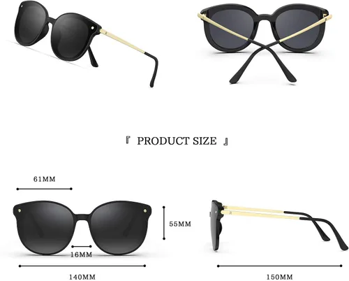 Vista 4 de WOOLIKE Gafas de sol de moda con diseño cuadrado moderno polarizado UV 400 para mujer