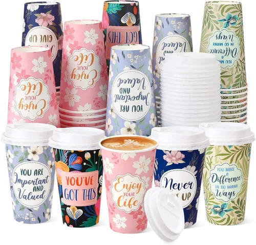 Vista 9 de Paquete de 50 tazas de café desechables de 16 onzas con tapas