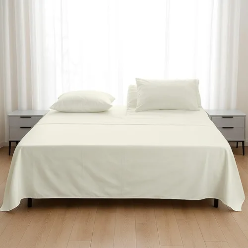 Vista 11 de Juego de sábanas con bolsillo extra profundo individual XL, sábanas y fundas de almohada de 4 piezas, lujosas, ultrasuaves, refrescantes, bolsillo