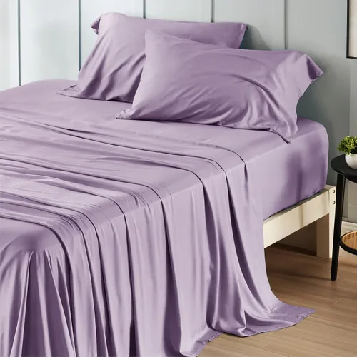 Vista 38 de Bedsure PureWoven 100% rayón derivado de bambú, sábanas de cama individual, 3 piezas