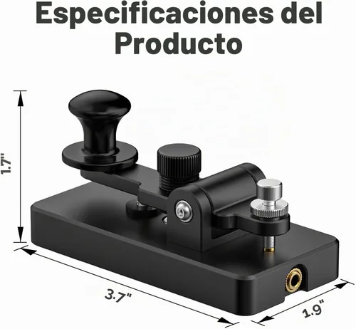 Vista 3 de Putikeeg Clásico Morse Mini Código Clave Morse Código Paleta Llave Aleación de Aluminio Mini-Key Morse CW Llave Portátil Morse Práctica Clave Negro