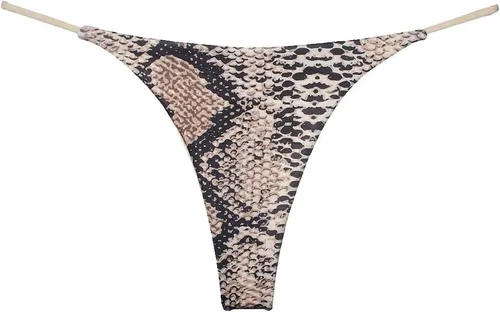 Vista 28 de Tanga de encaje sin costuras para mujer, ropa interior de cintura alta con tiras en G Serie 010-leopardo