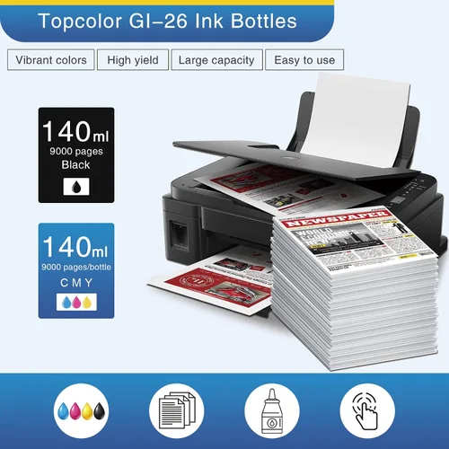 Vista 3 de GI-26 GI26 GX7021 Botellas de recarga de tinta compatibles