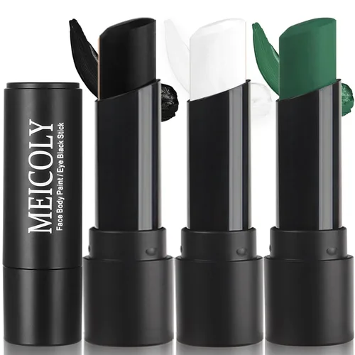 Vista 14 de MEICOLY Pintura facial negra, barra negra para ojos para deportes, béisbol, softbol, fútbol americano, lacrosse, fácil de colorear atletas
