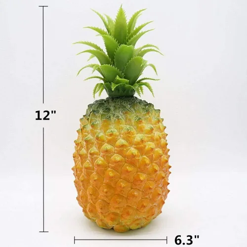 Vista 6 de Yarrkc Adorno de fruta de piña artificial grande de 12 pulgadas, exhibición de piña falsa de alta simulación, frutas, verduras, estudio fotográfico