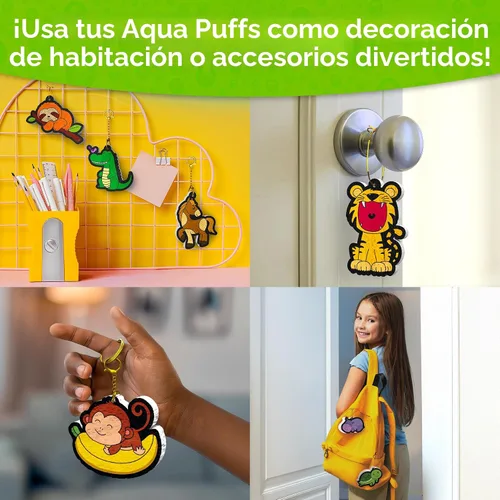 Vista 7 de Skillmatics Aqua Puffs - Kit de arte 3D, animales, pintura sin desorden por números, manualidades para niños, actividades de color de bricolaje