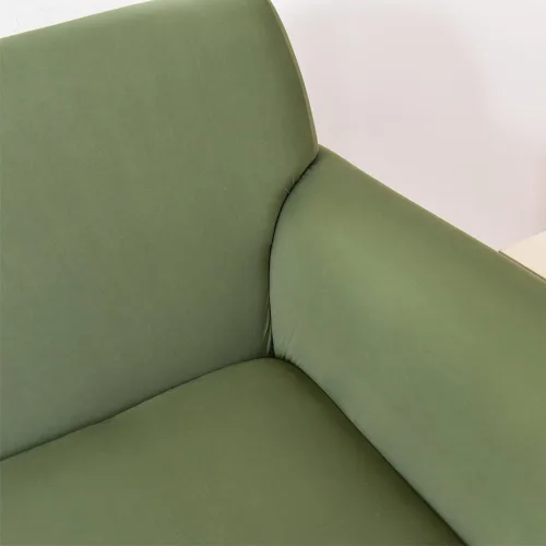 Vista 3 de Funda elástica para sofá de color sólido para sofá de 1/2/3/4 plazas, fundas para sofá modular en forma de L, protector de muebles con fundas