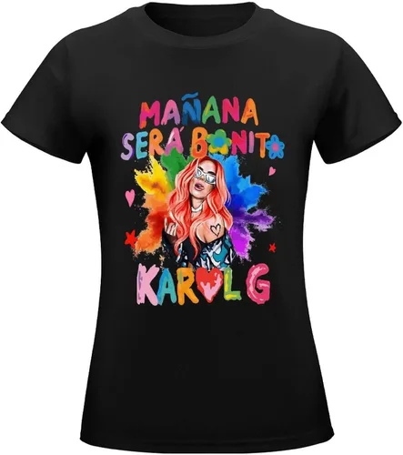 Vista 5 de Camiseta casual para mujer, camiseta gráfica de moda, cuello redondo, camisetas de verano
