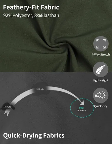 Vista 4 de Men's 5" Linerless Workout Shorts Lightweight Quick Dry Gym Running Sports Athletic Shorts with Zip Pockets