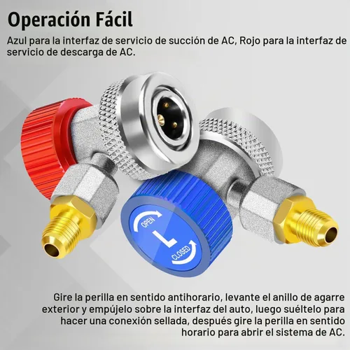 Vista 7 de Los adaptadores de acoplador rápido ajustables AC R134A funcionan como accesorios de calibre de colector de aire acondicionado automático, HVAC