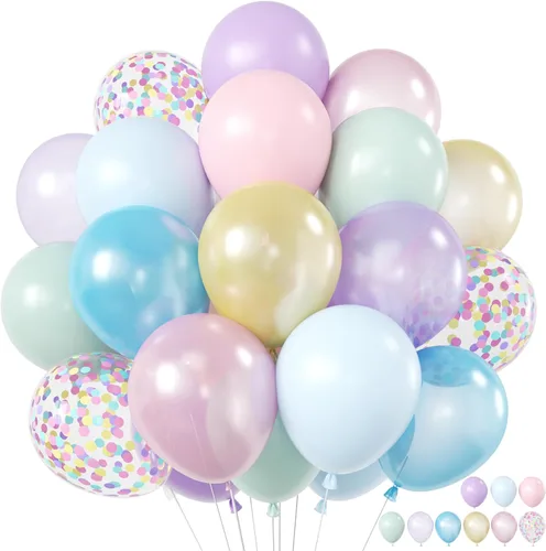 Vista 18 de Globos azules y naranjas, 50 unidades, globos de látex azules y naranjas, globos de fiesta azules y naranjas, decoración de cumpleaños para niñas