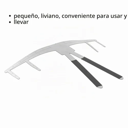 Vista 5 de Regla de cejas, Herramienta de medición de cejas, Mapeo de cejas de posicionamiento de 3 puntos, Herramientas de cejas para dar forma a la regla