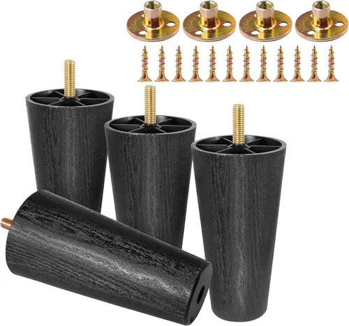 Vista 11 de 4 patas de sofá de plástico de 1-1/2 pulgadas con tuerca de placa, perno M8-1.25, ensanchar