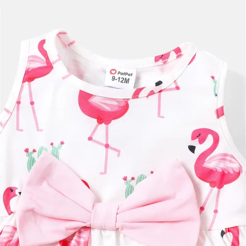 Vista 3 de PATPAT Conjunto de ropa de bebé niña de manga corta con volantes y pantalones florales