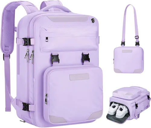 Vista 13 de Maelstrom - Mochila de viaje para hombres y mujeres, portátil de 17.3 pulgadas con compartimento para zapatos Detachable Crossbody Bag