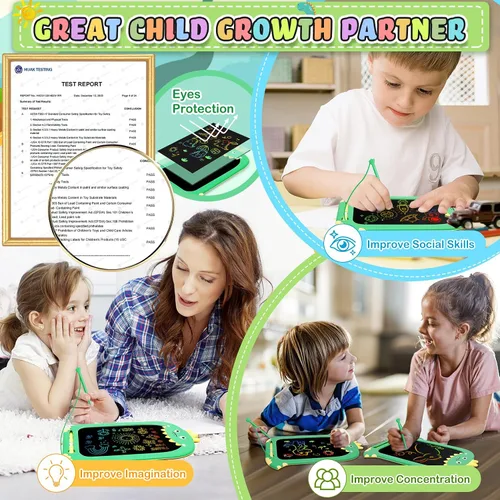 Vista 3 de Juguetes para niños de 1 a 2 años, tableta de dibujo de 10 pulgadas, tableta de escritura para niños, juguete de aprendizaje para niños de 1, 2, 3