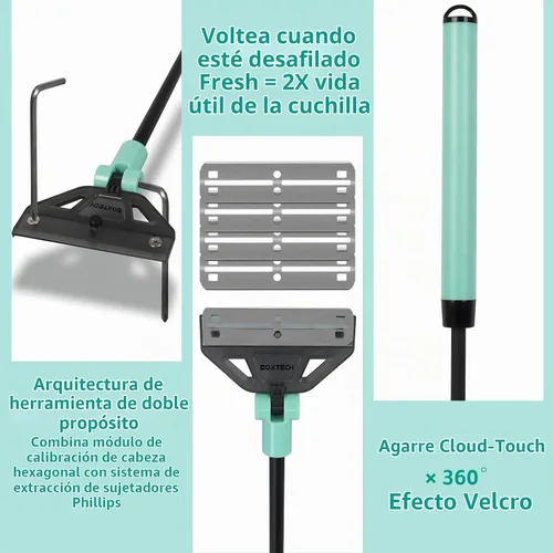 Vista 3 de UPETTOOLS Raspador de algas para acuarios, limpiador de vidrio de acero