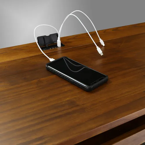Vista 9 de Casual Home Escritorio plegable con puertos extraíbles y USB Café cálido