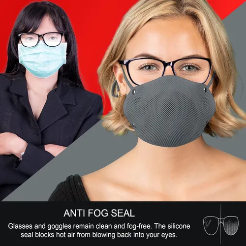 Vista 3 de GATA Silicone Seal Face Mask Covering With Filters