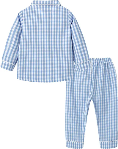 Vista 2 de Mud Kingdom Little Boys Lounge Set Long Sleeve Home Outfit Playwear 2 Piece