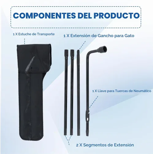 Vista 5 de Kit de herramientas de 4 piezas para gato de neumático de auxilio, reemplazo para Chevy Silverado 1500, reemplazo para GMC Sierra 2000-2014