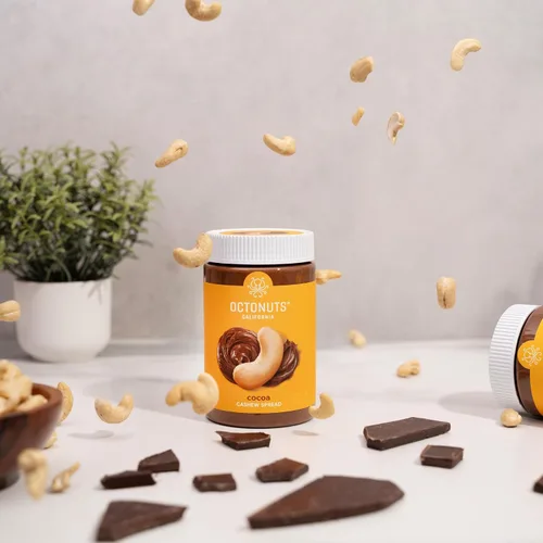 Vista 2 de Octonuts Crema de Cacao y Anacardo – 16 oz, Crema de Nueces y Chocolate, Sin Gluten, Vegana, Sin GMO, Sin Soja y Lácteos, Sin Maní, Sin Aceite