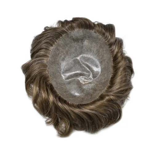 Vista 108 de Toupee para hombre 100% cabello humano real tupé para hombres 0.004 in piel de poliuretano para hombre, sistema de reemplazo de piezas de pelo
