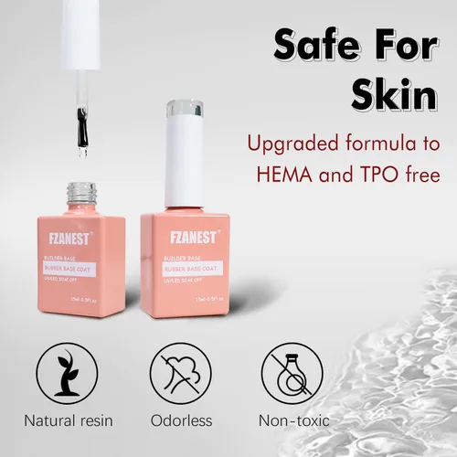 Vista 2 de FZANEST Kit de 2 piezas de gel constructor de base de goma, 0.5 onzas líquidas, 7 en 1, kit de uñas de gel constructor 7 en 1 para reparación