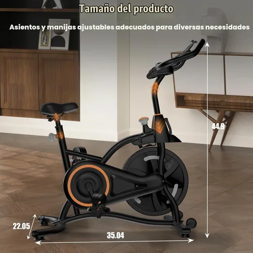 Vista 5 de Hillhub Bicicleta de Ejercicio, Bicicletas Estacionarias para el Hogar con Sensor de Pulso de Agarre y Ajuste de Resistencia Sin Escalones, Negro