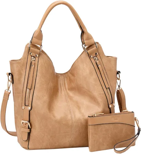 Vista 19 de Bolso tote para mujer, carteras de cuero PU, bolsos de hombro hobo de moda con correa de hombro ajustable