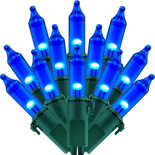 Vista 11 de 200 luces de Navidad naranjas, paquete de 2 hebras de 100 luces, 33 pies de cable marrón, luces de cadena de Halloween con certificación UL (naranja)