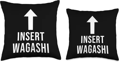 Vista 3 de Funny Drink And Food Lover Clothing Gifts Insert Wagashi Funny Eat Cooking Drink Food Lover Throw Pillow, 16x16, Multicolor