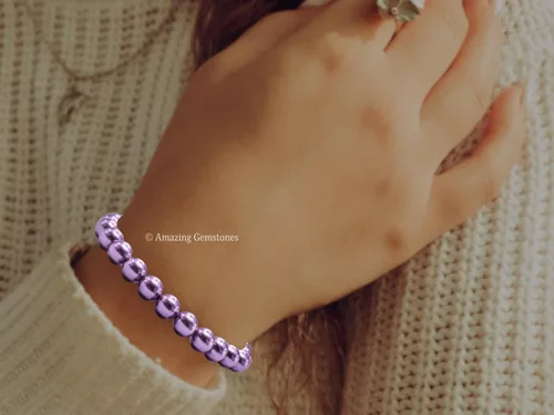 Vista 792 de Amazing Gemstone Crystal Bracelet for Women Men's Gifts - Protection Healing Crystal Bracelet - 8mm Gemstone Beaded Stretchable Bracelet Pulseras