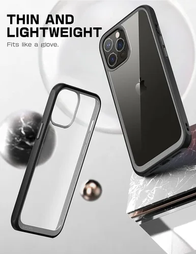 Vista 3 de SUPCASE Unicorn Beetle Style Series - Funda para iPhone 13 Pro Max (versión 2021) 6.7 pulgadas, funda protectora híbrida transparente (negro)