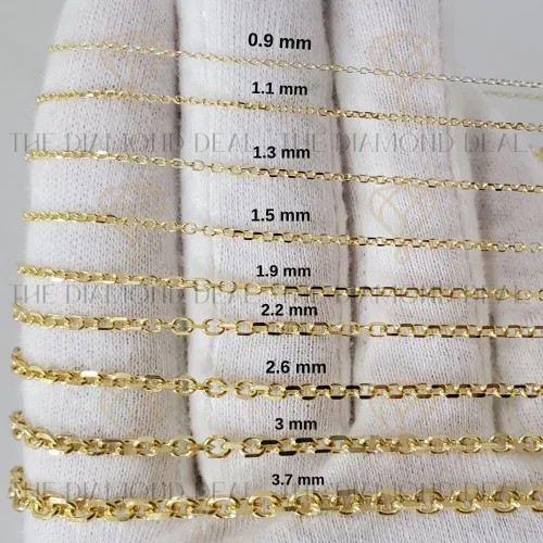 Vista 3 de 14k SOLID Yellow or White Gold 1.4mm Shiny Diamond Cut Cable Link Chain Necklace for Pendants and Charms with Lobster-Claw Clasp