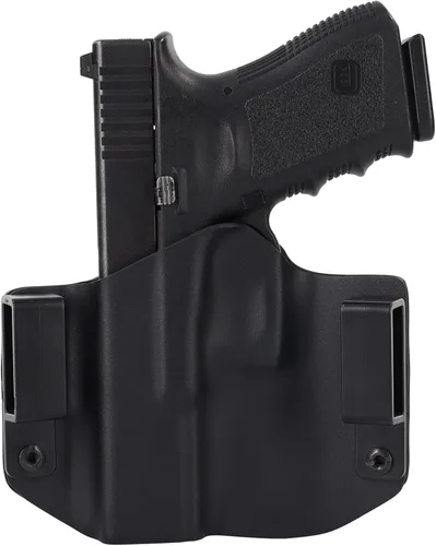 Vista 2 de Outlaw Holsters Funda OWB negra mate (diestro, carcasa pequeña, IWI Masada 9s)