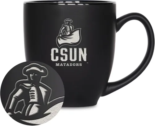 Vista 373 de Rico Industries - Taza de cerámica mate negra con grabado láser estándar de 15oz para NCAA (escuelas T & U) - Para bebidas calientes o frías