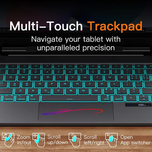 Vista 5 de JUQITECH Magic Keyboard - Funda para Samsung Galaxy Tab S6 Lite de 10.4 pulgadas, soporte magnético flotante voladizo inalámbrico retroiluminado