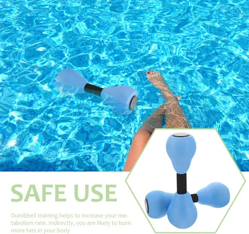 Vista 8 de KALLORY 1 par de mancuernas de agua ajustables coloridas portátiles de Eva para entrenamiento acuático para fortalecer los brazos y hombros